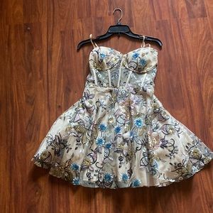 mini tan dress with corset